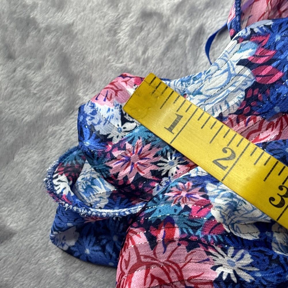 Perfectly Priscilla Dress Small One Shoulder Blue Floral Boho Tiered Preppy‎ NEW - Picture 16 of 16